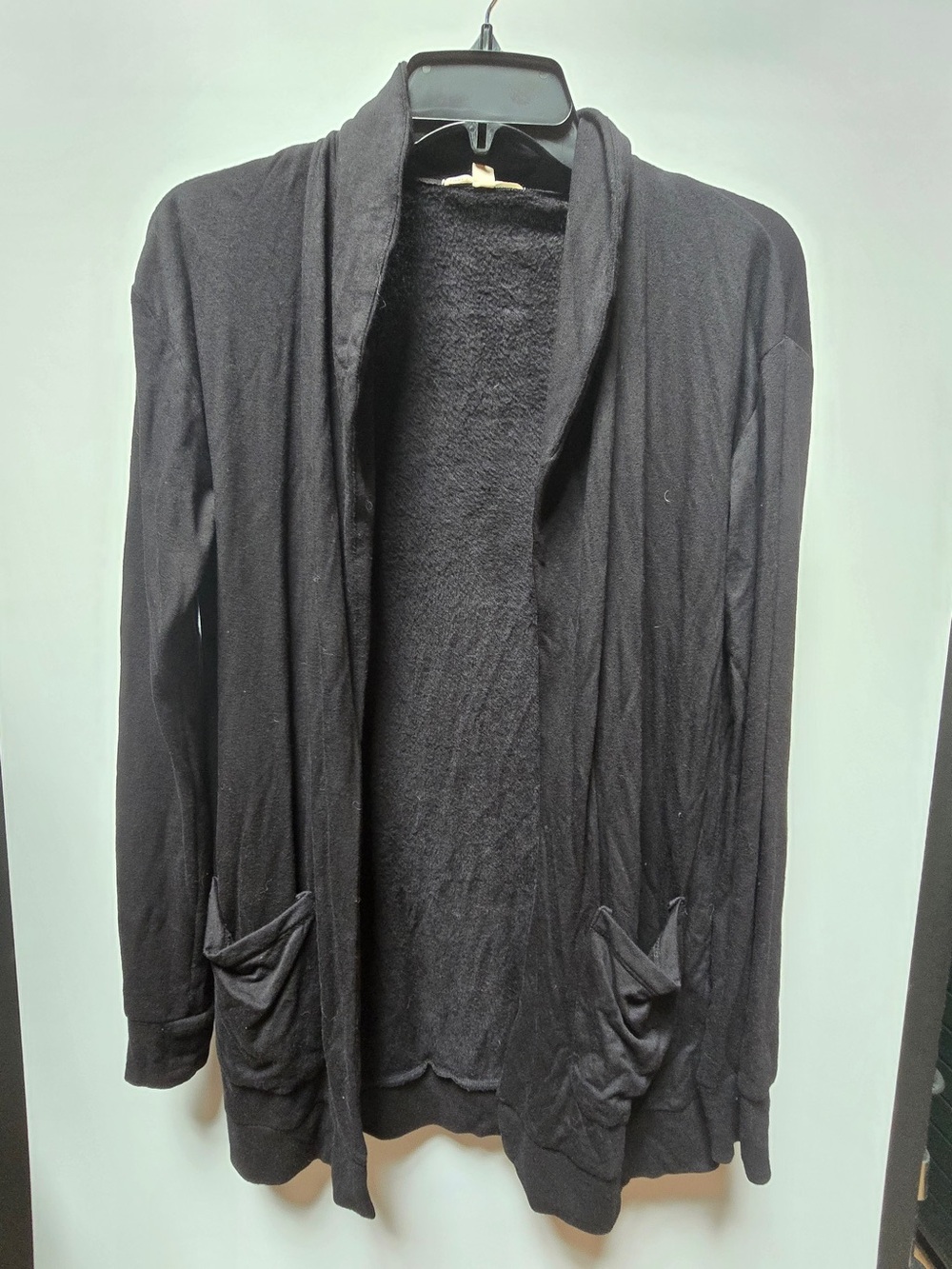 Threads 4 Thought Women’s Black Open Cardigan with Front Pockets - XXS